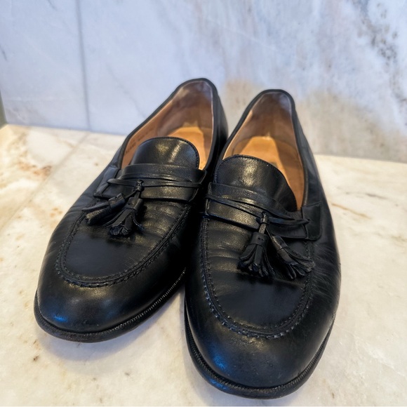 BALLY Vintage Classic Black Leather Tassel Loafers - Picture 6 of 9